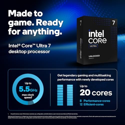 Alternative view of Intel® Core™ Ultra 7 masaüstü işlemci, 265 K, 20 çekirdek (8 P çekirdek + 12 e-cores) 5,5 GHz'e kadar