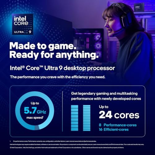 Intel Core Ultra 9 Masaüstü İşlemci 285K - 24 çekirdek (8 P çekirdeği + 16 E-çekirdek) 5,7 GHz'e kadar
