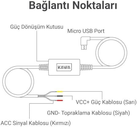 Alternative view of PT01 D5 / D6 Uyumlu Micro USB Modu Bağlantı Kiti Akü Sigorta Modunda Kayıt için Bağlantı Kablosu