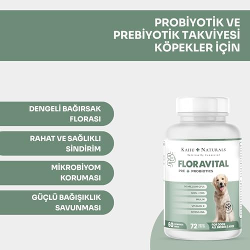 Kahu Naturals FloraVital, Probiyotik ve Prebiyotik Desteği, 60 Tablet