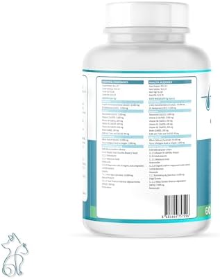 Kahu Naturals Skin&Coat, Deri ve Tüy Sağlığı Takviye, Mayası, Sarımsak, MOS, Spirulina, 60 Tablet