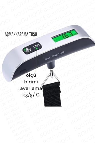Alternative view of SNA Dijital Işıklı Elektronik Askılı El Bagaj Tartısı Bavul Kantarı El Tartısı El Terazisi Bavul terazisi Okul Seyahat Taşınabilir Tartı