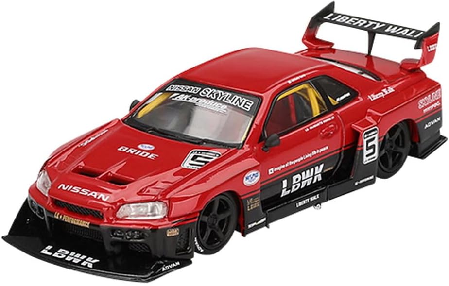 Mini GT 1/64 LB-ER34 Super Skyline Kırmızı/Siyah (Sağ Kol) Bitmiş Ürün MGT00843-R