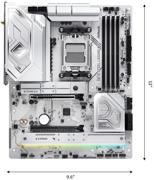 Alternative view of ASRock X870 PRO RS WIFI ATX Anakart, AMD AM5 Ryzen 9000 ve 8000, DDR5, 5x M.2 SSD, 4K 120Hz, AMD Expo, USB Type C, WiFi 7