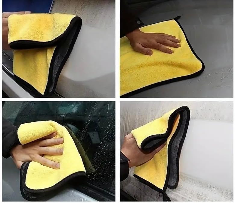3' lü Yünlü Sarı Ve Gri Araç Temizleme Bezi 30 cm x 30 cm