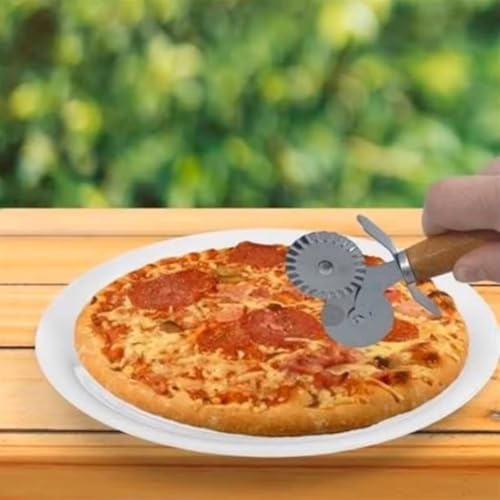 Alternative view of Ahşap Saplı 2li Hamur Kesme Ruleti Düz ve Dalgalı Pizza Börek Kesici Aparatı