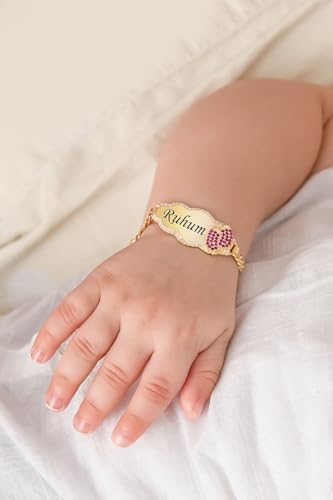 Ruhum Yazılı Bulut Modeli Kız Bebek Künyesi 14 Ayar Altın Kaplama 925 Ayar Gümüş - Uvps900112