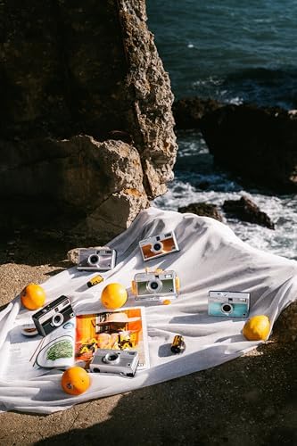 KODAK EKTAR H35N Yarım Çerçeve Film Kamera Premium Kiti,35mm Yeniden Kullanılabilir,Su Geçirmez Kılıf,Kablo Çıkarıcı,Renk Filtreleri,Flaşlı,Seyahat Dostu(Film ve AAA Pil dahil değildir)(Cam Mavi)
