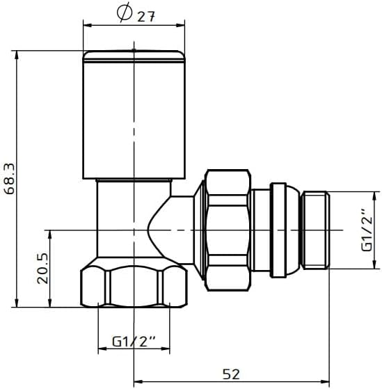 Alternative view of Radyatör Havlupan Vanası Köşe Tip 1/2'' Krom KVN101