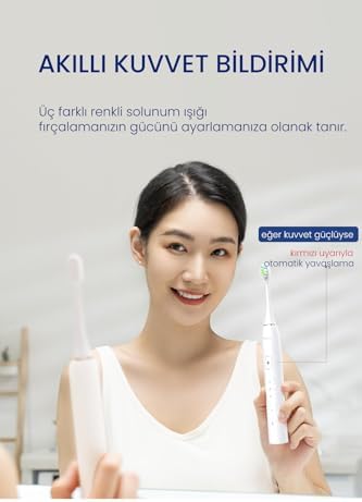 Alternative view of Smart Sonic Elektrikli Şarjlı Diş Fırçası Pembe 180 Gün Şarj Süresi (MAVİ)