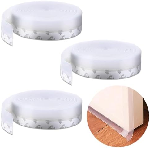 Alternative view of 3 ADET Kapı ve Pencereler İçin Rüzgar, Ses, Soğuk Kesici Kendinden Yapışkanlı 3 x 3 mt x 15 mm Şerit Bant, Hava Koşulllarına Dayanıklı Silikon Kapı Altı Şeffaf Şerit, Toz, Böcek Geçirmez