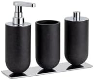 Alternative view of 3'Lü Set Sıvı Sabunluk-Diş Fırçalığı-Pamukluk Siyah/Krom Renk 206X87X265 Mm