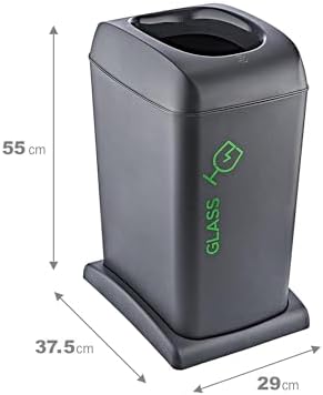 Alternative view of Soft Tekerlekli Cam Geri Dönüşüm Kutusu 40 LT - ANTRASİT, Çok Amaçlı Geri Dönüşüm Kutusu