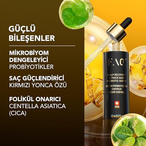 FAQ Kırmızı Özü ve Centella Asiatica'lı Saç Derisi ve Gür Saç Probiyotik Serumu - Saç Onarıcı Bakım - Kadınlar ve Erkekler için Saç Kalınlaştırıcı Ürünler - Saç Çıkartıcı Serum