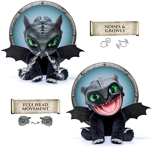 WOW! STUFF RealFX HTTYD Dişsiz Kukla Toniği, Muhteşem Animatronic Dişsiz 1. Sürüm Sertifikası, Gerçek Görünüyor, Hissediyor ve Kulağa Gerçek Geliyor. 50'den fazla aksiyon ve ses kombinasyonu