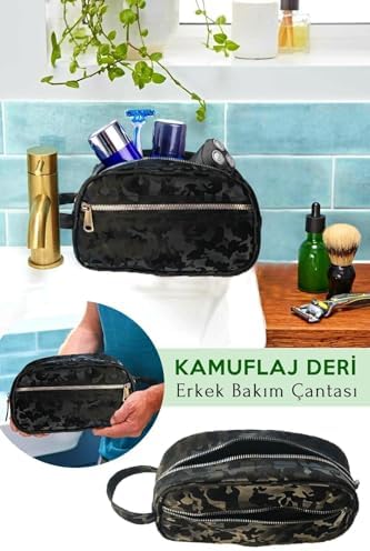Alternative view of Valiz Içi Kamuflaj Deri Erkek Bakım Çantası Seyahat Traş Çantası