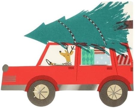 Alternative view of - Driving Reindeer Napkins - Yeni Yıl Peçete (16'lı)