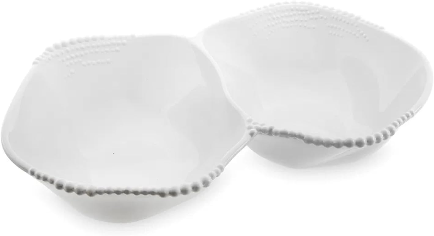 Maris Melamin 2 Bölmeli Beyaz Servis Kase 32.6x24.6x7.1 cm