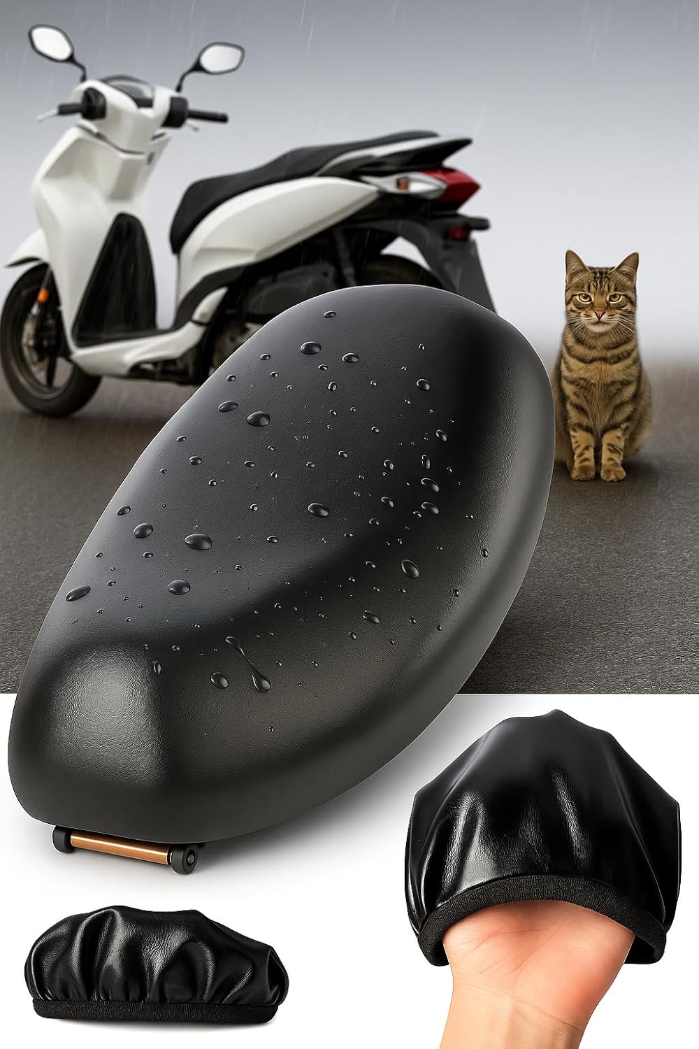 (1064) Pcx Su Tutmaz Sele Kılıfı Pcx125 Sele Kılıfı Pcx150 Sele Örtüsü Scooter Sele Örtüsü ile uyumlu