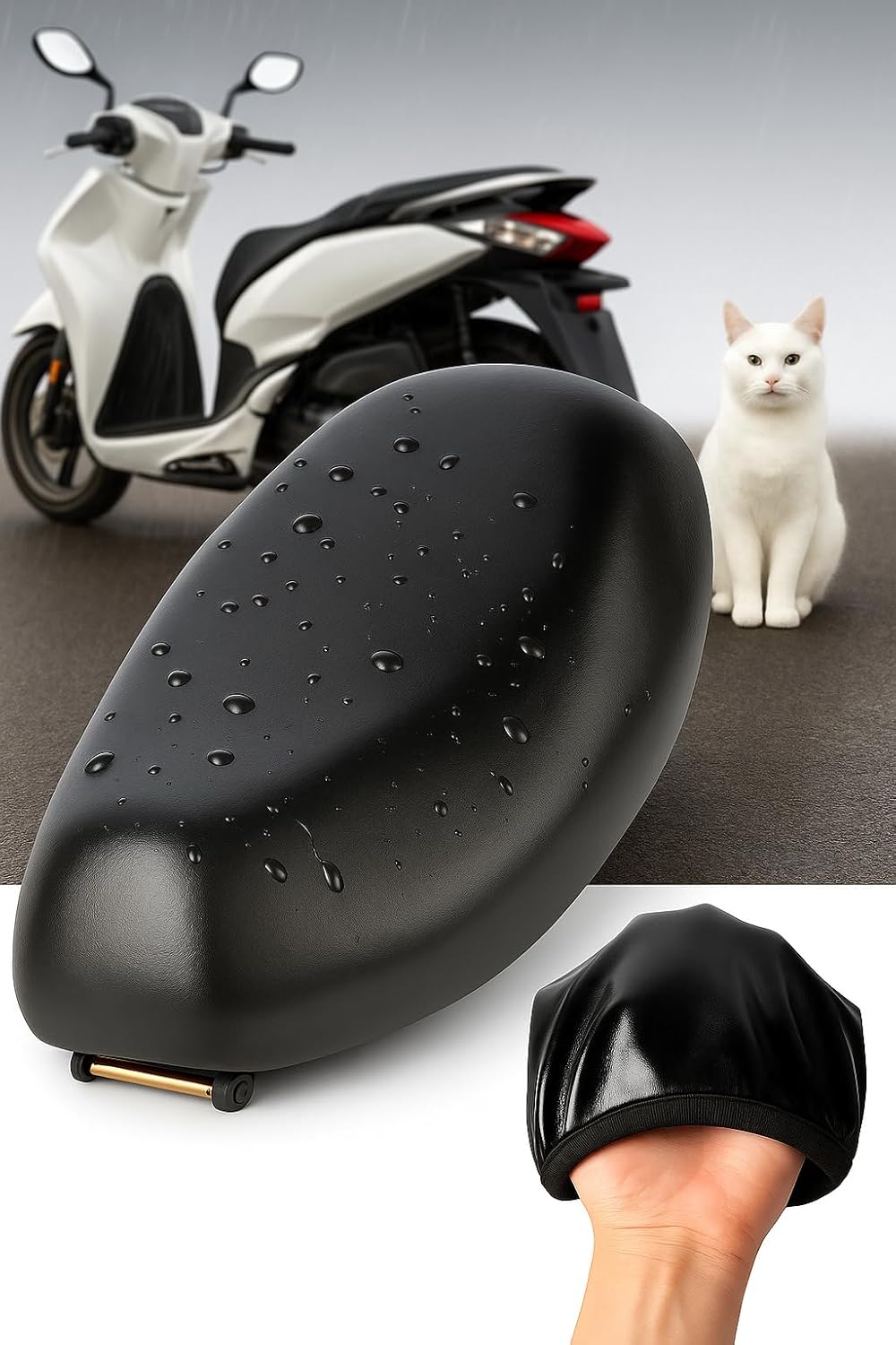 Alternative view of (1065) Pcx Su Tutmaz Sele Kılıfı Pcx125 Sele Kılıfı Pcx150 Sele Örtüsü Scooter Sele Örtüsü ile uyumlu