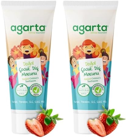 Agarta Doğal Florürsüz Çocuk Diş Macunu Çilekli 75 ml x 2 Adet