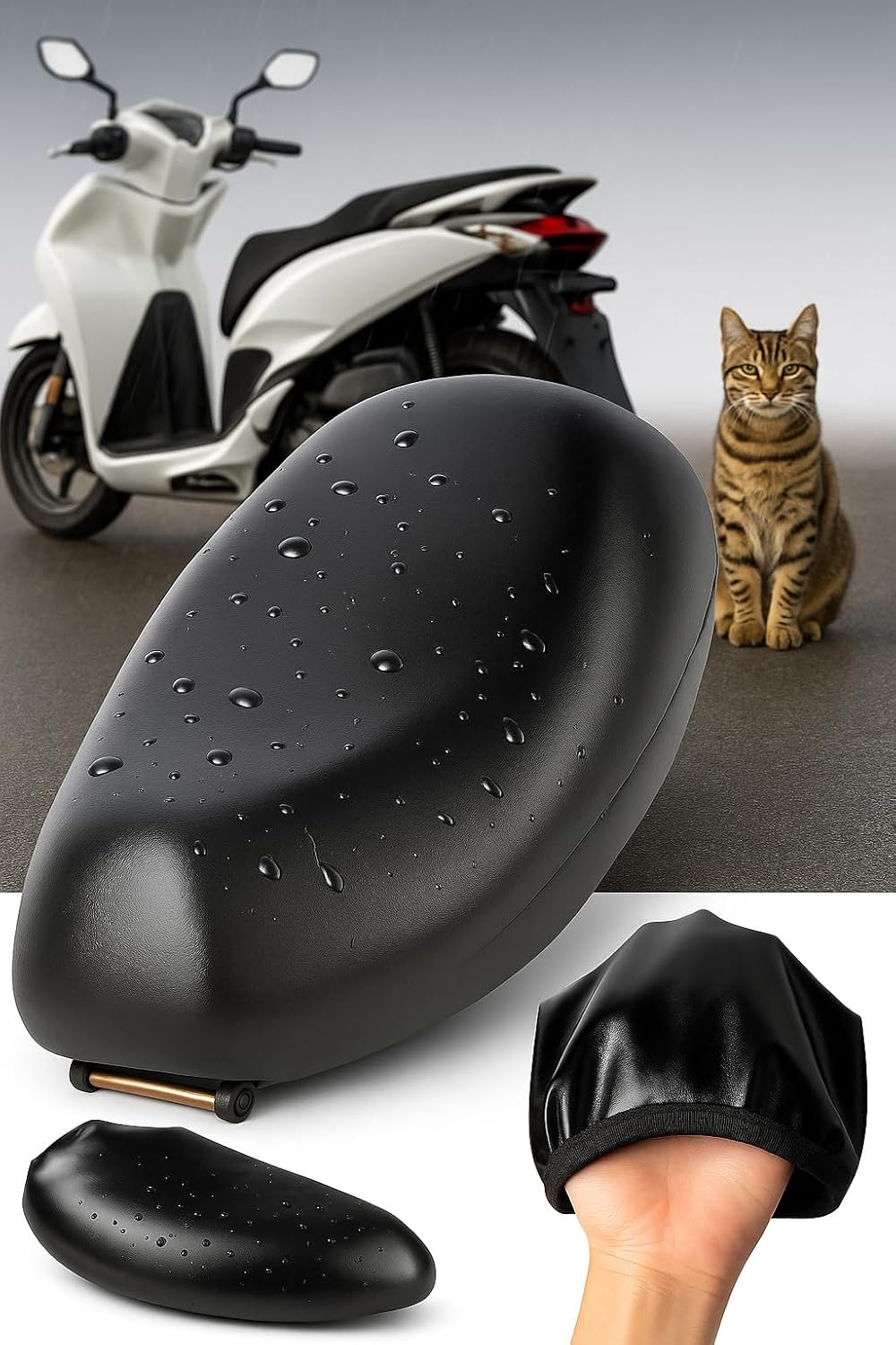 Alternative view of (1110) 50 Cc Scooter Sele Kılıfı Su Geçirmez Siyah ile uyumlu
