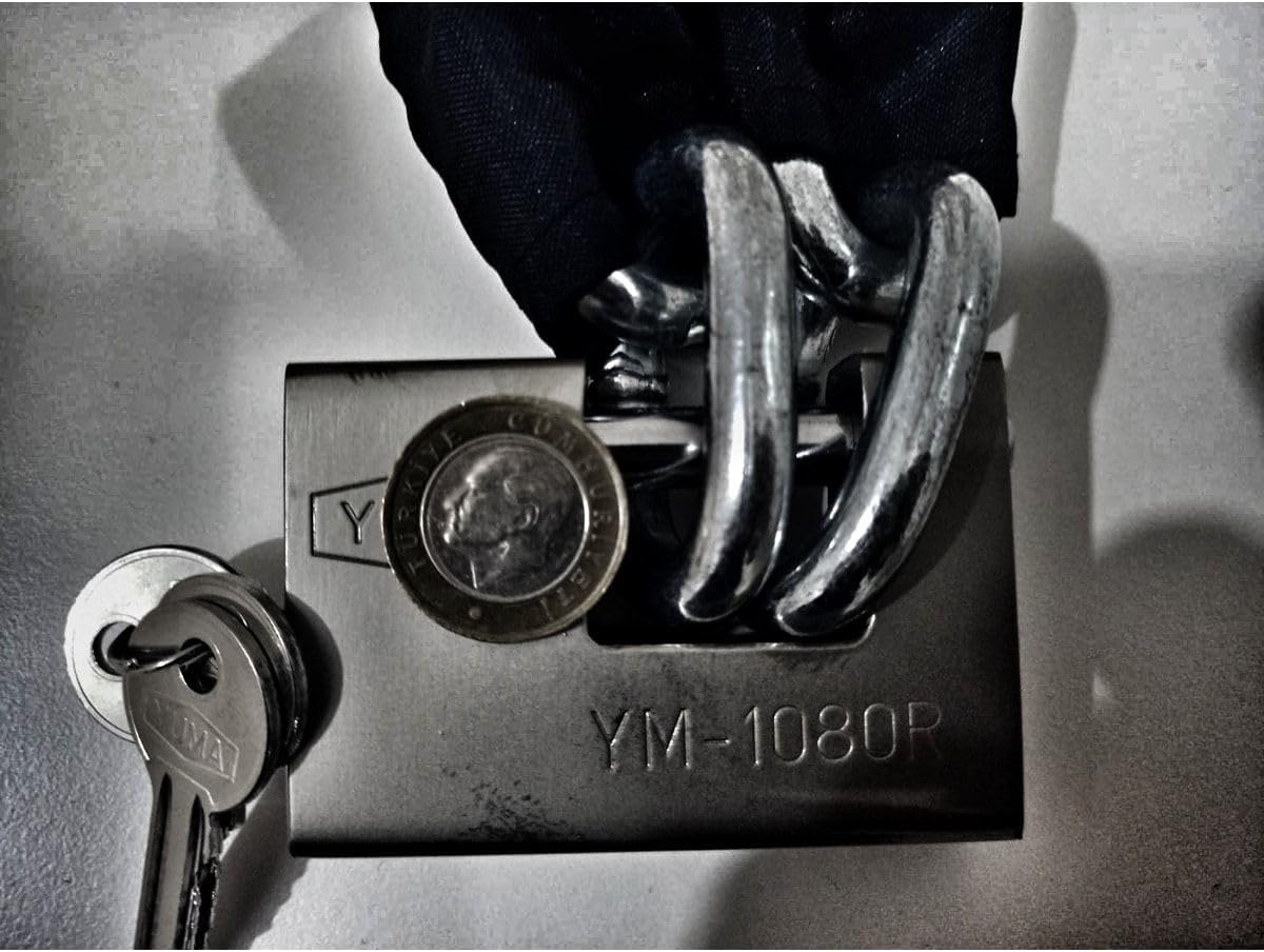 (1289) 1.8 Cm Uzunluğunda 10 Mm Kalınlık Motorsiklet Zincir Kilit Scooter Zincir Kilit ile uyumlu