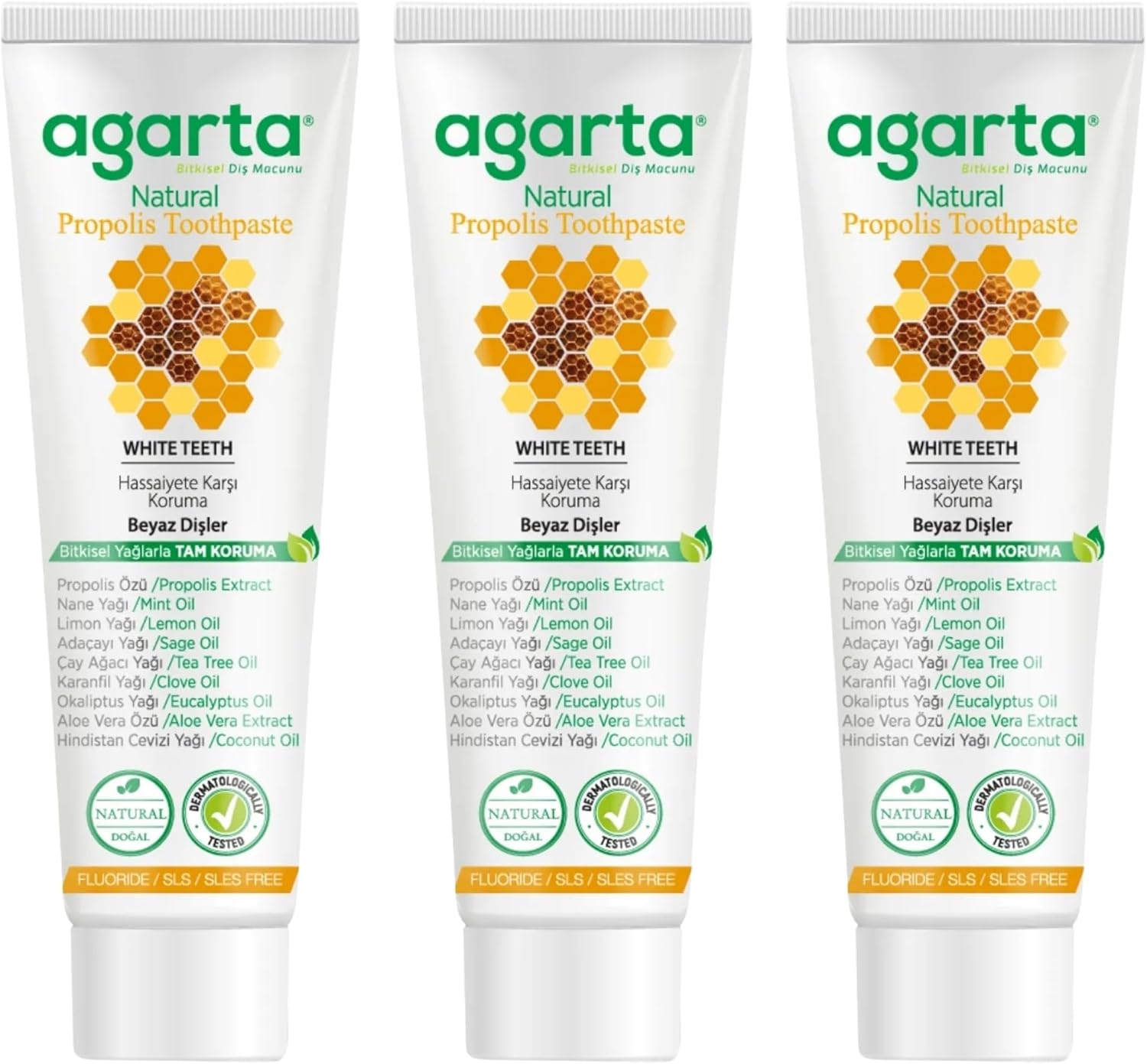 Alternative view of Agarta Doğal Propolisli Florürsüz Diş Macunu 100 ml x 3 Adet