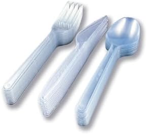 Sert Kalın Plastik Çatal - Bıçak - Kaşık - 1. Kalite Lüks Şeffaf Çatal-kaşık- Bıçak 3’lü Set