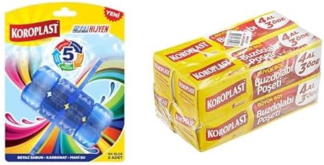 5 Etkili WC Blok 2'li (YENİ) ve Büyük Boy 80'li 4 Al 3 Öde Buzdolabı Poşeti (4 x 20)