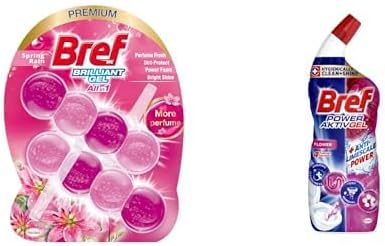 WC Brilliant Tuvalet Temizleme Jel Çiçek Kokulu 2'li (2 x 42 g) ve Bref WC Power Aktiv Jel Çiçek Kokulu Tuvalet Temizleyici (1 x 700 ml)