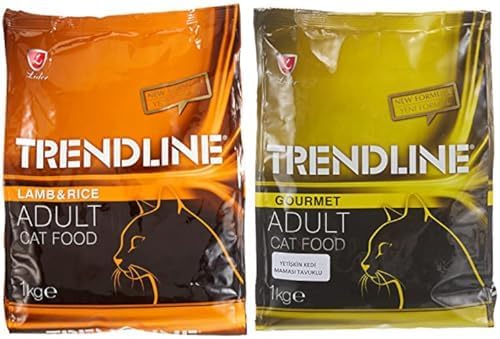 Trendline Kuzu Etli Yetişkin Kedi Maması 1 kg ve Trendline Renkli Taneli Yetişkin Kedi Maması 1 kg