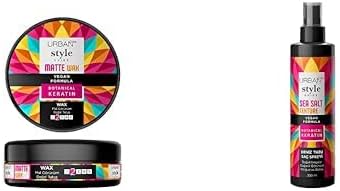 Style Guide Doğal ve Mat Görünüm Sağlayan Esnek Tutuşlu Wax 100 ml- Vegan ve Style Guide Deniz Tuzu Etkili Doğal Dalga Sağlayan Saç Spreyi 200 ml- Vegan