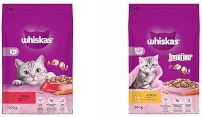 Whiskas Sığır Etli/Havuçlu Kedi Maması 300 G ve Whiskas Yavru Tavuklu Kuru Mama 300 G