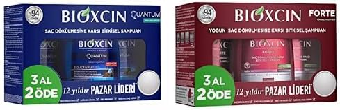 Quantum Bio-Activ Yağlı Saçlar için 3 Al 2 Öde Şampuan (3 x 300 mL) ve Bioxsine 3 Al 2 Öde Saç Dökülmesine Karşı Bitkisel Şampuan (3 x 300 ml)
