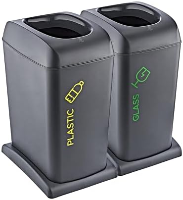 Alternative view of 2'Li Set Soft Tekerlekli Cam-Plastik Geri Dönüşüm Kutusu 40 LT - ANTRASİT, Çok Amaçlı Geri Dönüşüm Kutusu