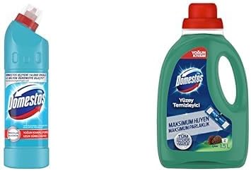 Domestos Yoğun Kıvamlı Çamaşır Suyu Okaliptüs Ferahlığı 750 ml ve Domestos Yüzey Temizleyici Yoğun Kıvam Çam 1500 ml