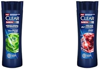 Clear Men Kepeğe Karşı Etkili Şampuan Günlük Arınma ve Ferahlık 350 ml ve Clear Men Kepeğe Karşı Etkili Şampuan Hızlı Stil 2'si 1 Arada Kolay Şekil Alan Saçlar 350 ml Mavi