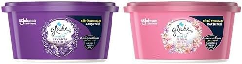 Glade Mini Jel Lavanta Ferahlığı 70 g ve Glade Mini Jel Floral Buket 70 g