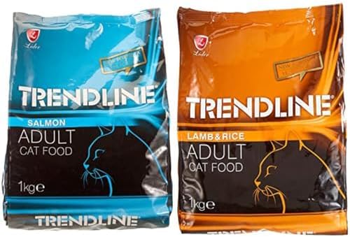 Trendline Somonlu Yetişkin Kedi Maması 1 kg ve Trendline Kuzu Etli Yetişkin Kedi Maması 1 kg