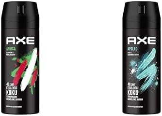 Axe Erkek Deodorant & Bodyspray Africa 48 Saat Etkileyici Koku (150 ml) ve Axe Erkek Sprey Deodorant Apollo 48 Saat Etkileyici Koku Vücut Spreyi 150 ml