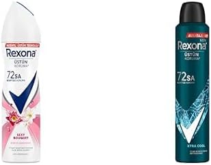 Rexona Kadın Sprey Deodorant Sexy Bouquet 72 Saat Kesintisiz Üstün Koruma 150 ml ve Rexona Men Erkek Sprey Deodorant Xtra 72 Saat Kesintisiz Üstün Koruma 200 ml