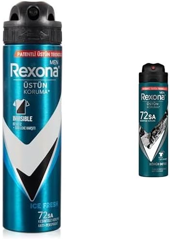 REXONA MEN ADV INV ICE SPR.D5 ve Rexona Men Erkek Sprey Deodorant Kömür Detox 72 Saat Kesintisiz Üstün Koruma 150 ml
