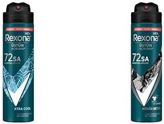 Rexona Men Erkek Sprey Deodorant Xtra 72 Saat Kesintisiz Üstün Koruma 150 ml ve Rexona Men Erkek Sprey Deodorant Kömür Detox 72 Saat Kesintisiz Üstün Koruma 150 ml