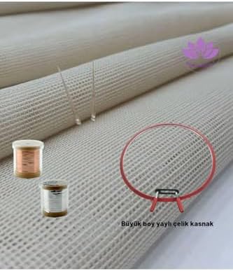 Alternative view of Lilyhobbyland (1075) Tel Kırma Başlangıç Kiti (krem Kare Tül, 2 Adet Taç Tel Kırma Teli Ve Büyük Yaylı Kasnak)