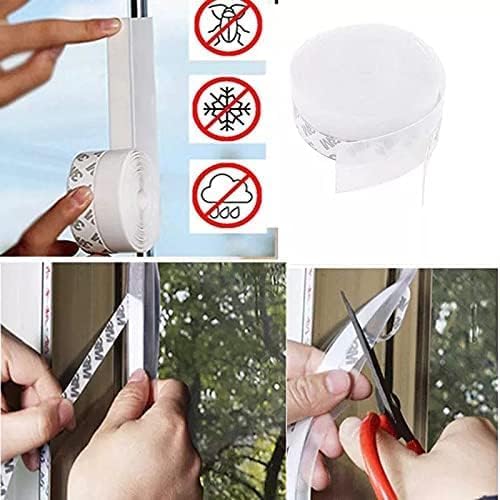 10 Metre Kapı Pencere Yalıtım Bandı Seti, 5 MT, 35 mm Silikon Conta Ve 5 MT D Tipi Rüzgar ve Isı Yalıtım Şeridi, Kendinden Yapışkanlı, Soğuk ve Haşere Önleyici, Beyaz 2’li Set
