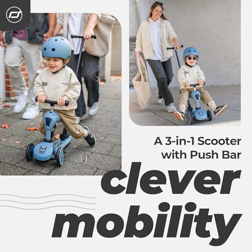 Alternative view of & Ride Highwaykick 1 Push and Go Kickboard oturaklı çocuk scooter'ı, 2'si 1 arada direksiyonlu denge bisikleti, 1 2 yaşından itibaren, yüksekliği ayarlanabilir, aletsiz