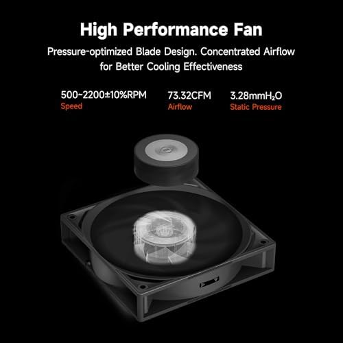Alternative view of PCCOOLER CPS RT500 Digital BK CPU Hava Soğutucu, Dijital Ekranlı, 245W TDP, 5×6mm Isı Borusu, 120mm FDB Fan, AMD AM4/AM5 & Intel LGA115X/1200/1700/1851 Uyumlu