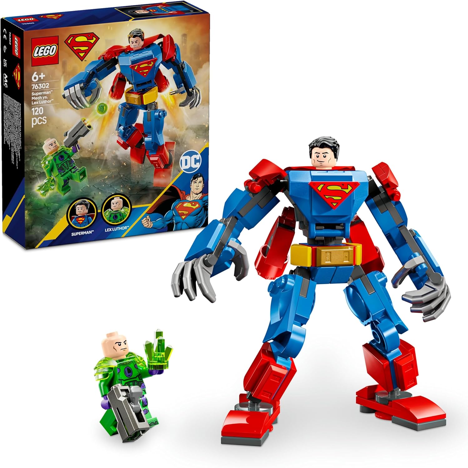 Alternative view of DC Superman Robotu, Lex Luthor’a Karşı 76302-6 Yaş ve Üzeri Süper Kahraman Sevenler için Yaratıcı Oyuncak Yapım Seti, Doğum Günü Hediyesi (120 Parça)