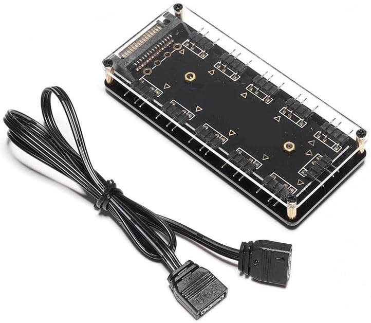 Alternative view of Rgb Led 3 Pin 11 Port 5V Sata Power Güç Fan Çoklayıcır Şerit Hub Kablo Splitter
